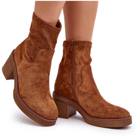 Bottines à talons hauts Argastis Camel pour femmes brun 9