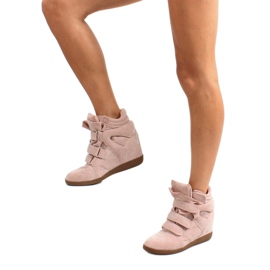 Baskets en daim rose JT19 6