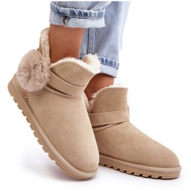 Bottes de neige femme Eraclio beiges en daim avec découpes 9