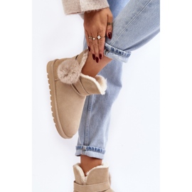 Bottes de neige femme Eraclio beiges en daim avec découpes 3