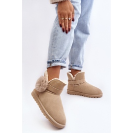 Bottes de neige femme Eraclio beiges en daim avec découpes 4