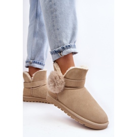 Bottes de neige femme Eraclio beiges en daim avec découpes 5