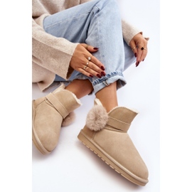 Bottes de neige femme Eraclio beiges en daim avec découpes 6