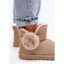 Bottes de neige femme Eraclio beiges en daim avec découpes 8