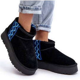 Bottes de neige femme en daim à semelle épaisse, noir Vebissat le noir 9