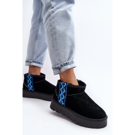 Bottes de neige femme en daim à semelle épaisse, noir Vebissat le noir 5