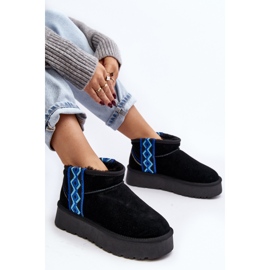 Bottes de neige femme en daim à semelle épaisse, noir Vebissat le noir 6