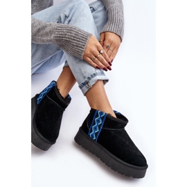 Bottes de neige femme en daim à semelle épaisse, noir Vebissat le noir 7