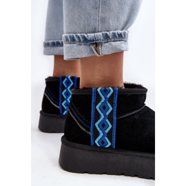 Bottes de neige femme en daim à semelle épaisse, noir Vebissat le noir 8