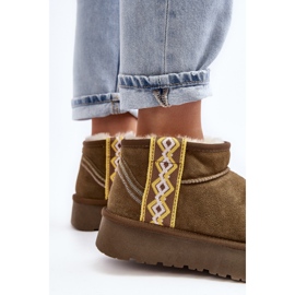 Bottes de neige femme en daim à semelle épaisse, vert Vebissat 1