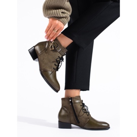 W. Potocki Bottines à lacets vertes par Potocki 2