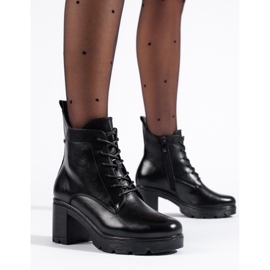 W. Potocki Bottines à lacets noires de Potocki le noir 1