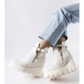 Bottines compensées blanches Sherri 2