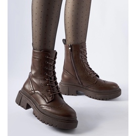 Boots marron ornées de surpiqûres Nicla brun 1