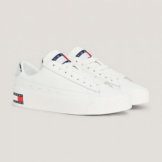 Chaussures Tommy Hilfiger Vulc Lealther Plat Lc M EN0EN02284YBL blanc 1