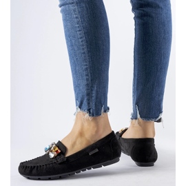 Mocassins noirs avec bibelots décoratifs Fusco 1