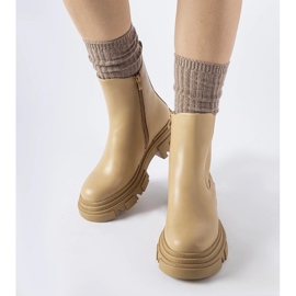 Bottines beiges avec insert en caoutchouc D'Isola 1
