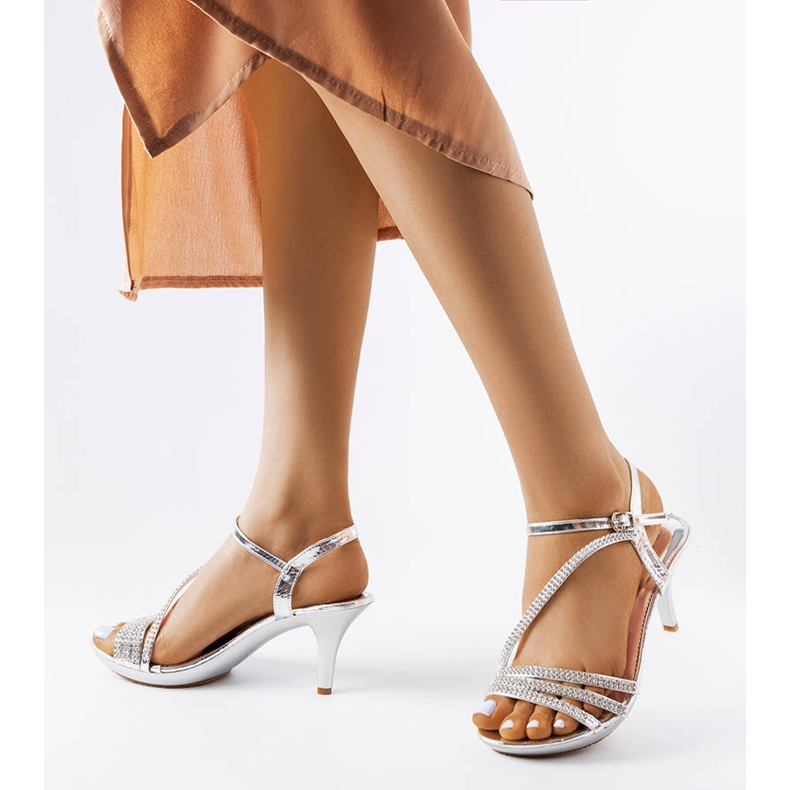 Sandales en argent avec zircons cubiques de Cittarale 1