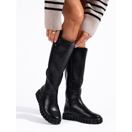 W. Potocki Bottes pour femmes noires sur la plateforme Potocki 1