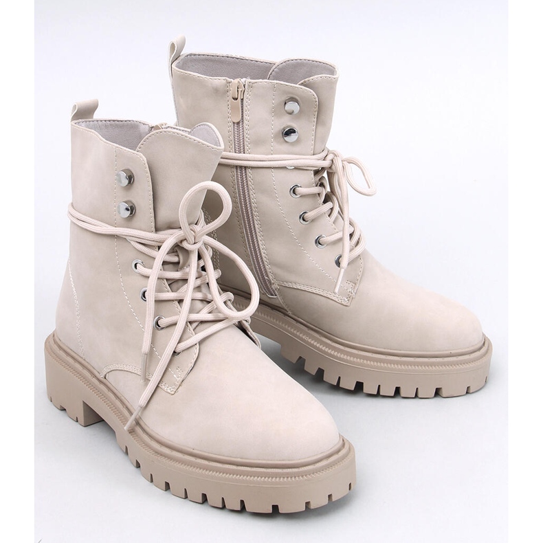 Simmo Bottines à lacets beiges avec protection 1