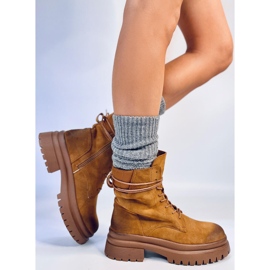 Bottines trappeur avec protection Desfor Camel brun 2