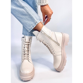 Kinchs Bottines à lacets beiges avec protection 3