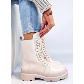 Kinchs Bottines à lacets beiges avec protection 4