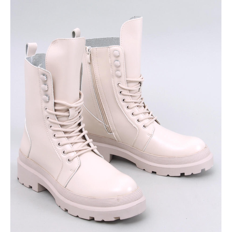 Kinchs Bottines à lacets beiges avec protection 1