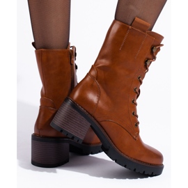 Bottines montantes à lacets marron Shelovet brun 1