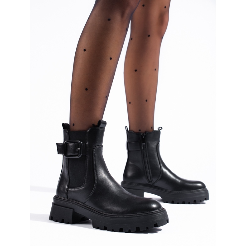 Bottines Chelsea hautes Shelovet noires le noir 1