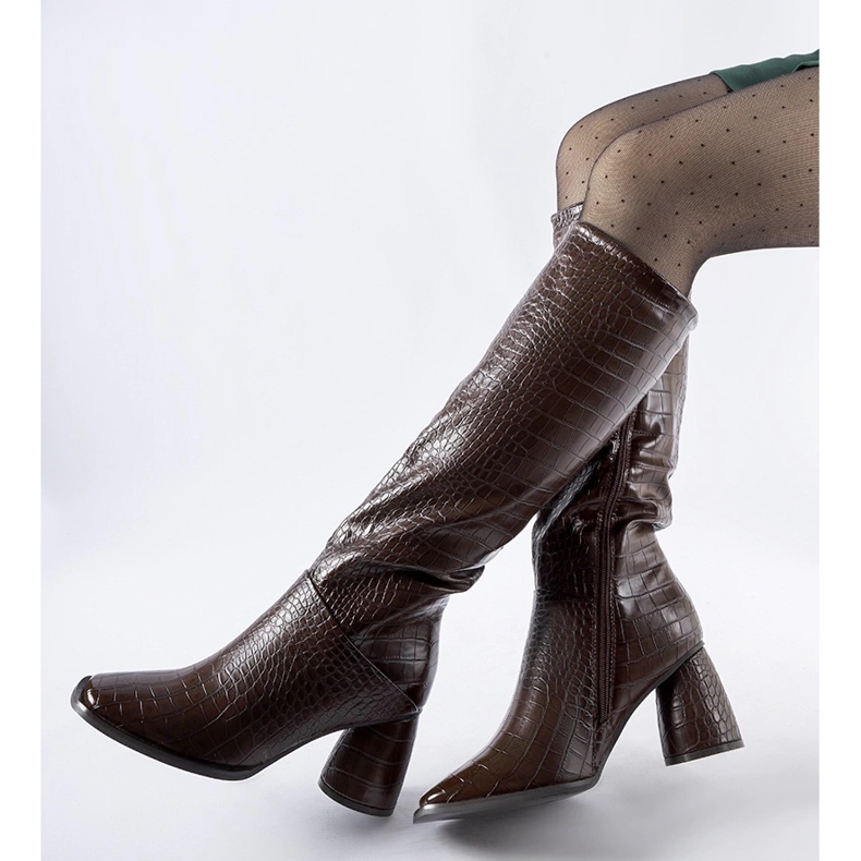 Bottes marron décorées du gaufrage Council brun 1