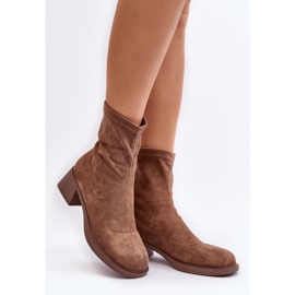 Bottes à talons bas pour femmes marron Aphroteia brun 1