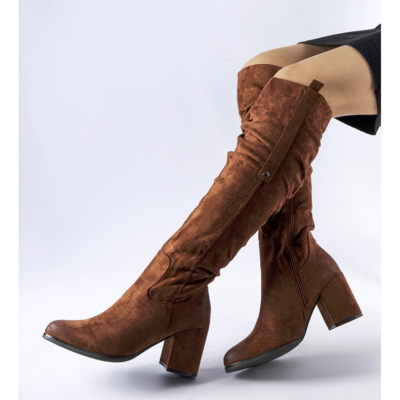 Bottines à talons en éco-daim Neve chocolat brun 1