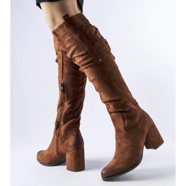 Bottines à talons en éco-daim Neve chocolat brun 2