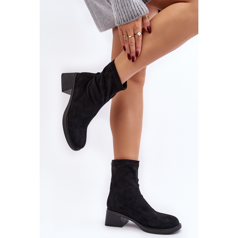 Bottes à talons bas pour femmes noires Aphroteia le noir 2