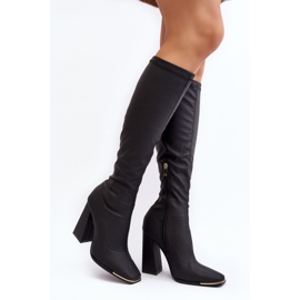 Bottes à talons hauts pour femmes noires Rishabh le noir 1