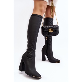 Bottes à talons hauts pour femmes noires Rishabh le noir 2