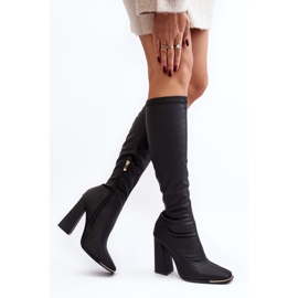 Bottes à talons hauts pour femmes noires Rishabh le noir 3