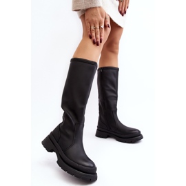 Bottes isolées noires à talons plats Desiren pour femmes 2