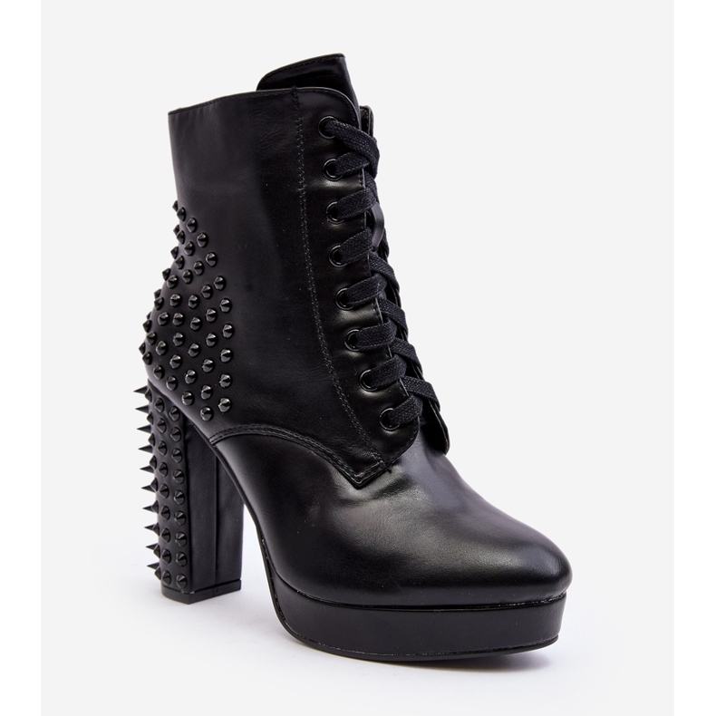 Bottines à clous pour femmes, noir Alemilla 2