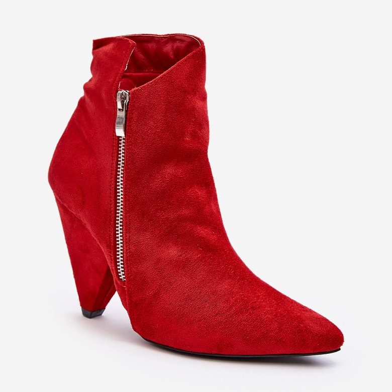 Lu Boo Bottines asymétriques rouges à talons hauts 1