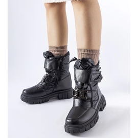 Boots de neige noires avec boucle Athos décorative le noir 1