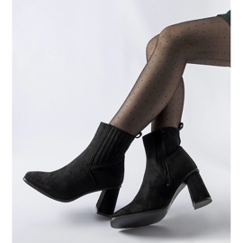 Bottines noires à bout carré de Pastina le noir 1
