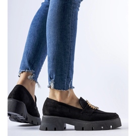 Mocassins noirs ornés d'une boucle Stanislas 1