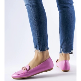 Mocassins roses ornés d'une boucle Gaston 1 Mocassins roses ornés d'une boucle Gaston 1