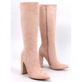 Bottes à talons stables Maureen Kaki beige 1