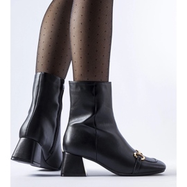 Bottines noires à talons hauts avec boucle Prewitt le noir 1