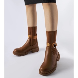 Bottines chaussettes isolées marron de Picker brun 1