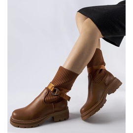 Bottines chaussettes isolées marron de Picker brun 2