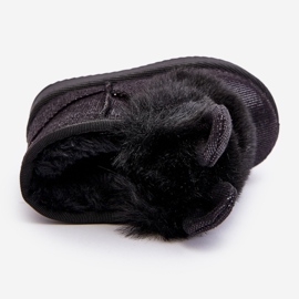 Bottes De Neige Enfant Noires Avec Fourrure Avec Scuffles 1